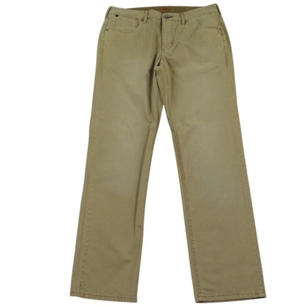 Tommy Bahama Jeans Mens 34x32 Khaki Tan Straight Logo Island Crafted Outdoor